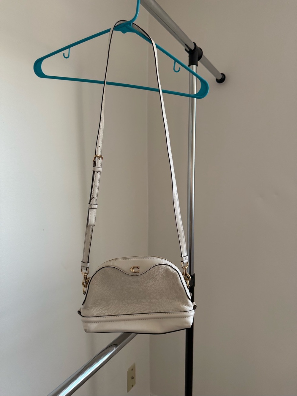 Coach leather white mini purse cross body